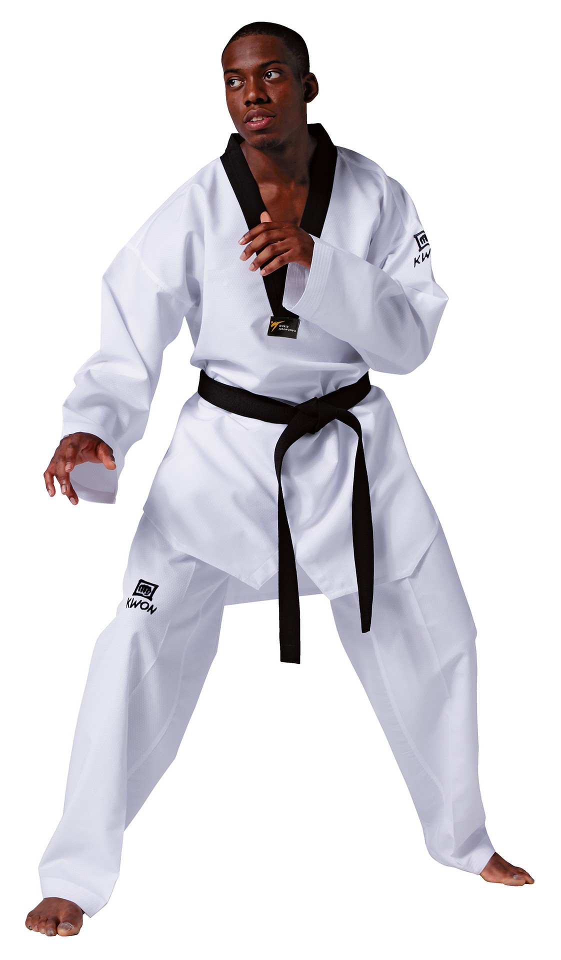 Taekwondo Uniform Revolution black lapel - WT recognized