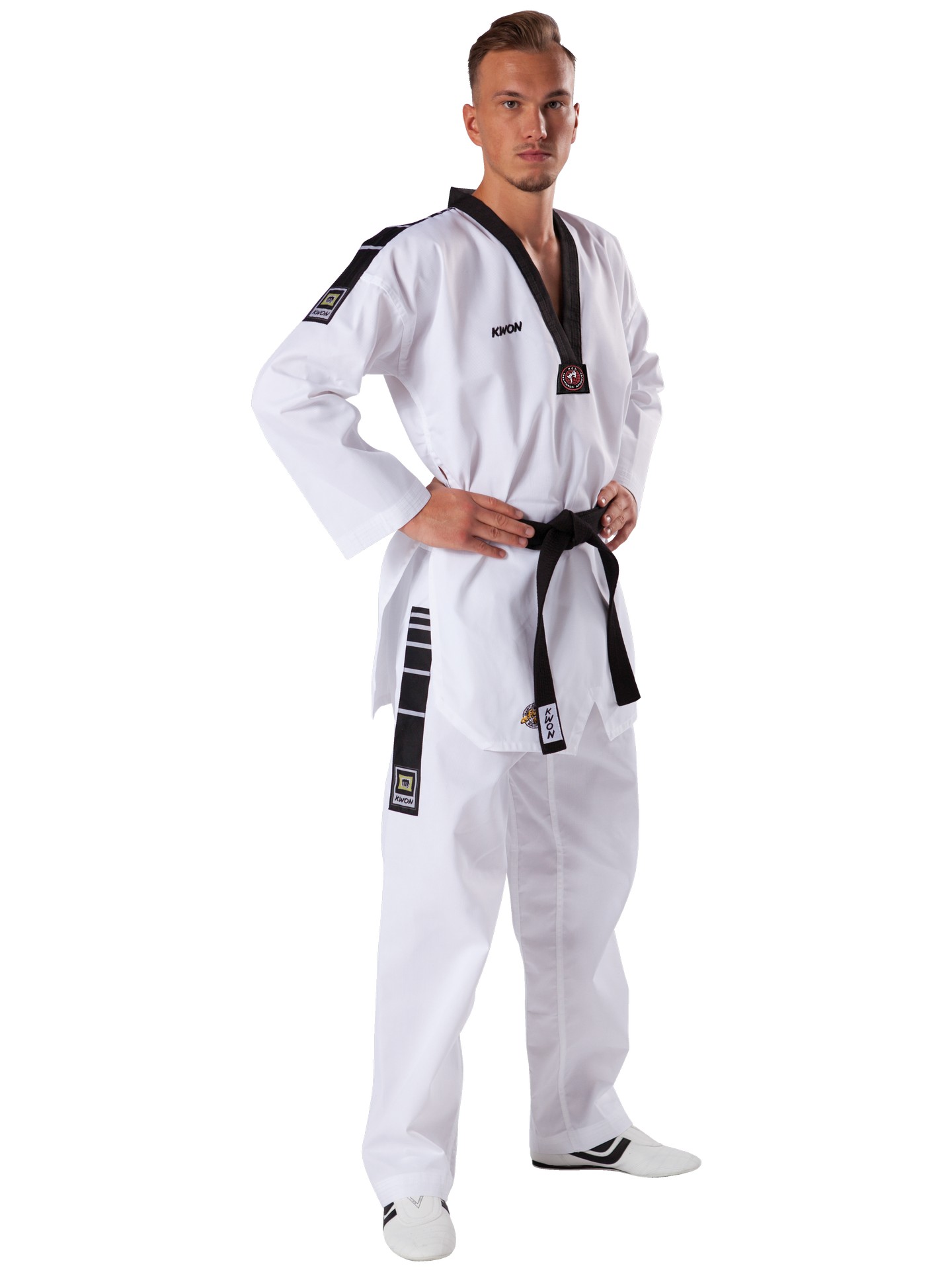 Taekwondo Uniform Grand Victory black lapel with embroidered back