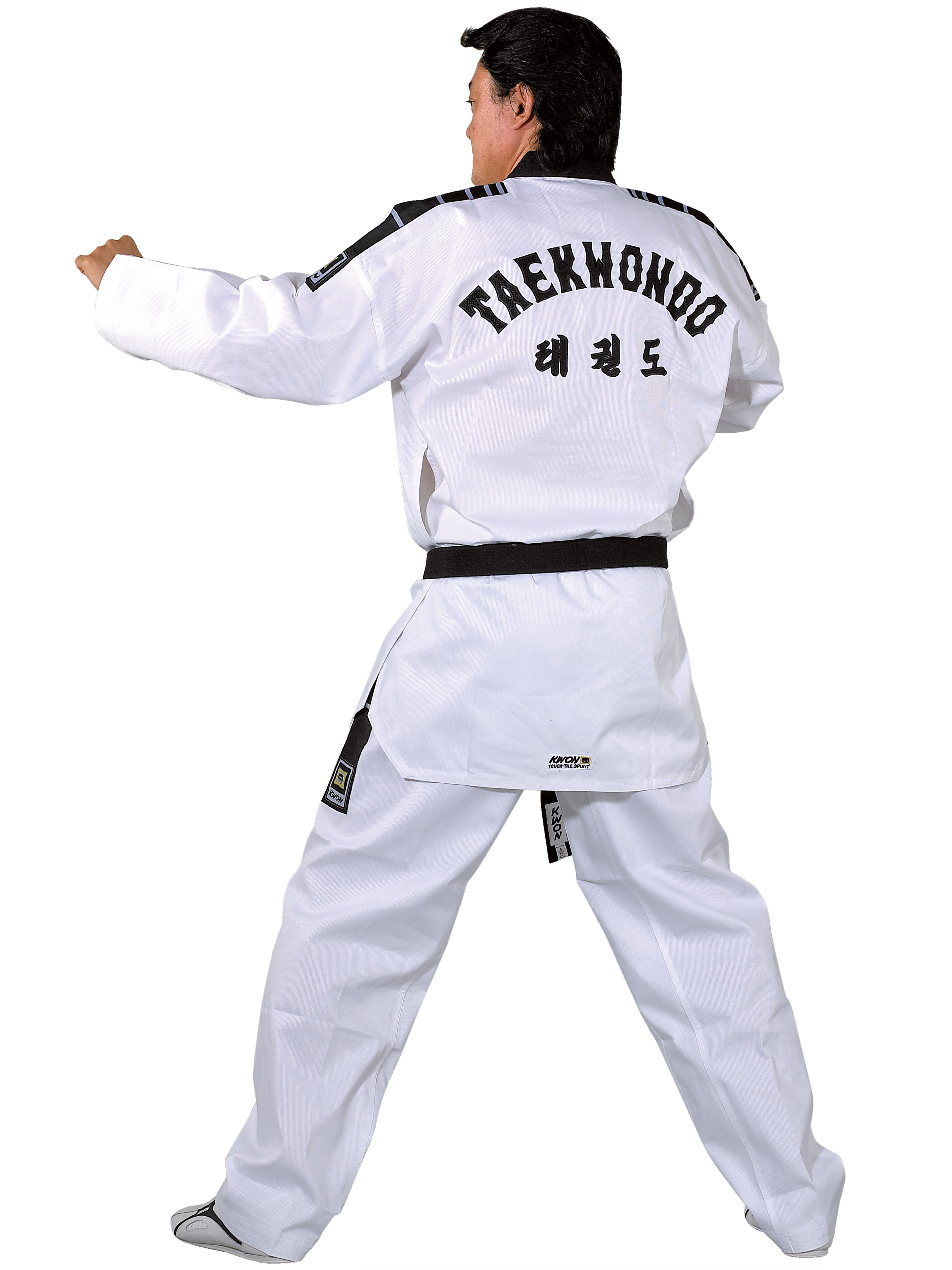 Taekwondo Uniform Grand Victory black lapel with embroidered back