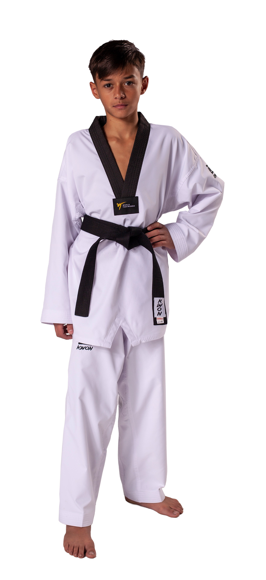 Taekwondo Uniform Premiere Plus black lapel - WT recognized