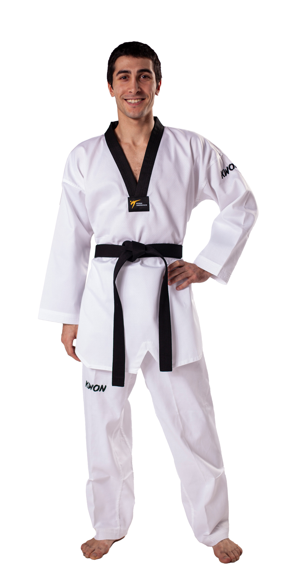 Taekwondo Uniform Starfighter black lapel - WT approved