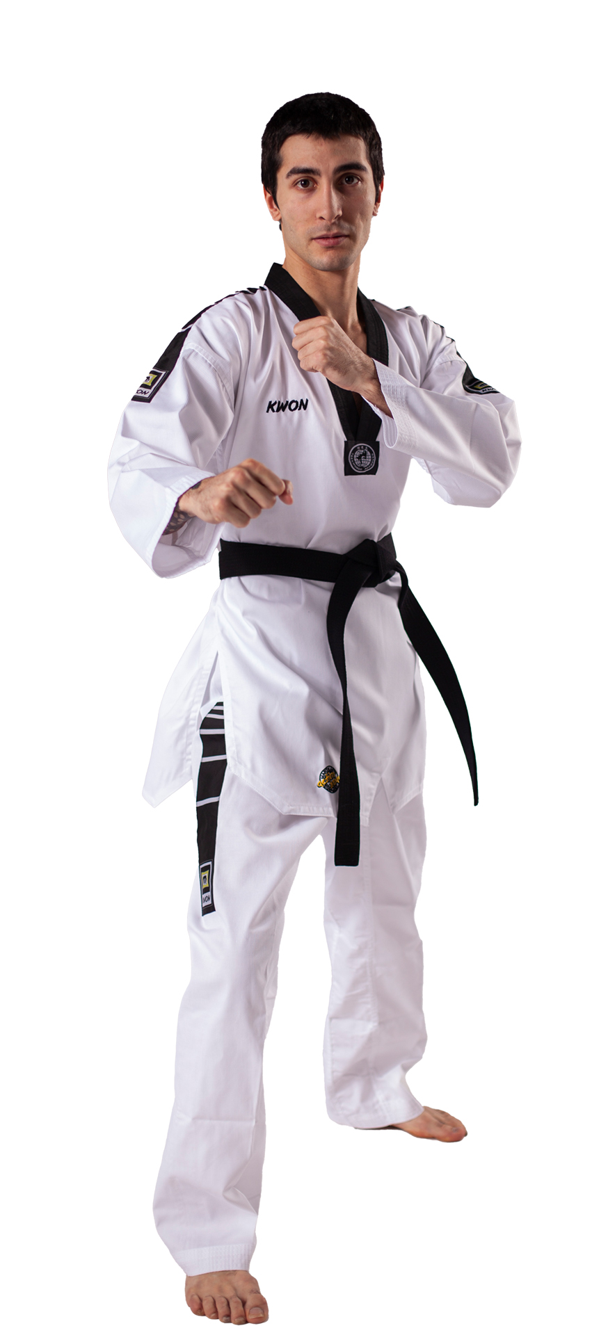 Taekwondo Uniform Grand Victory black lapel with embroidered back