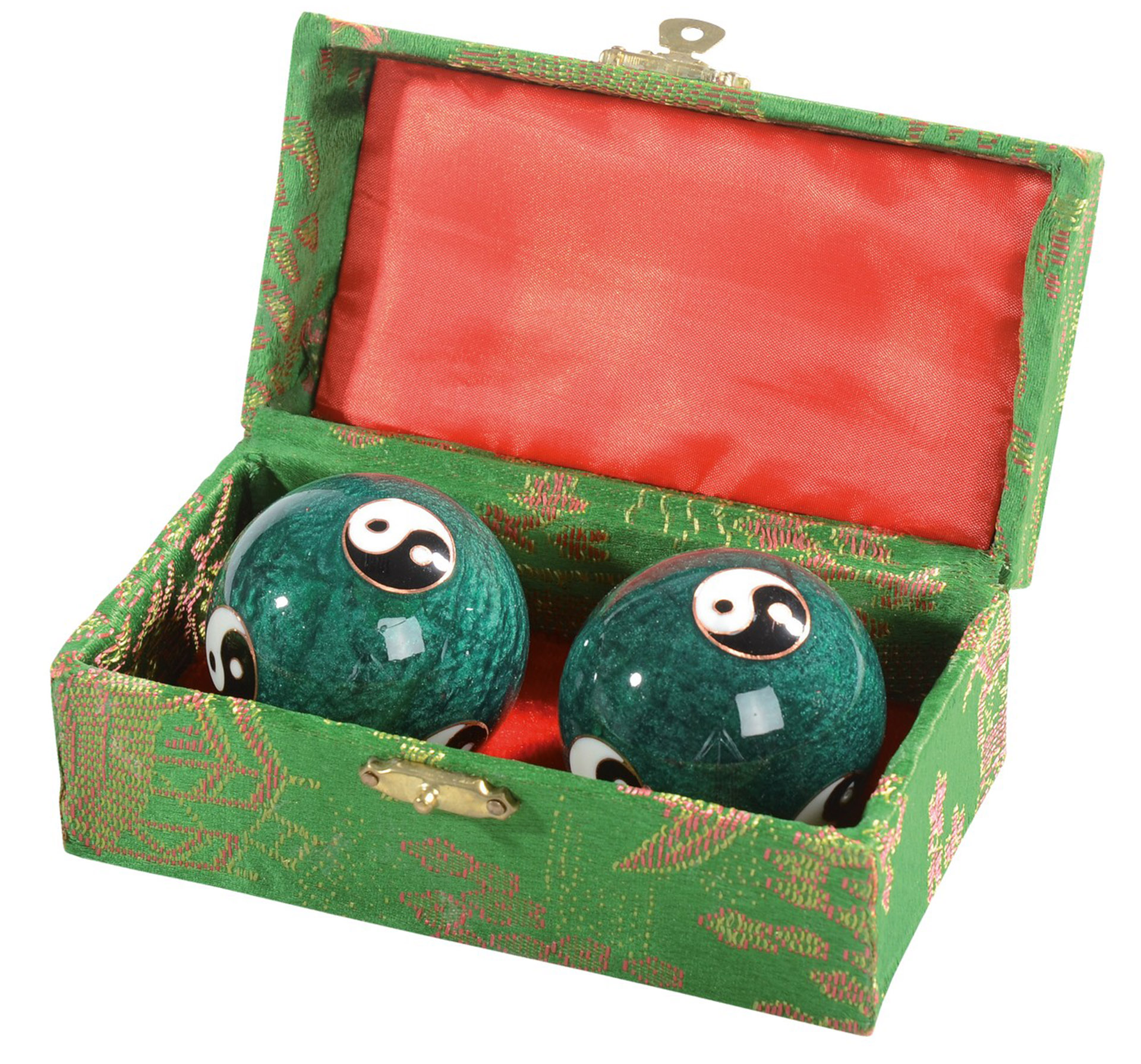 Steel musical balls enamelled Yin Yang